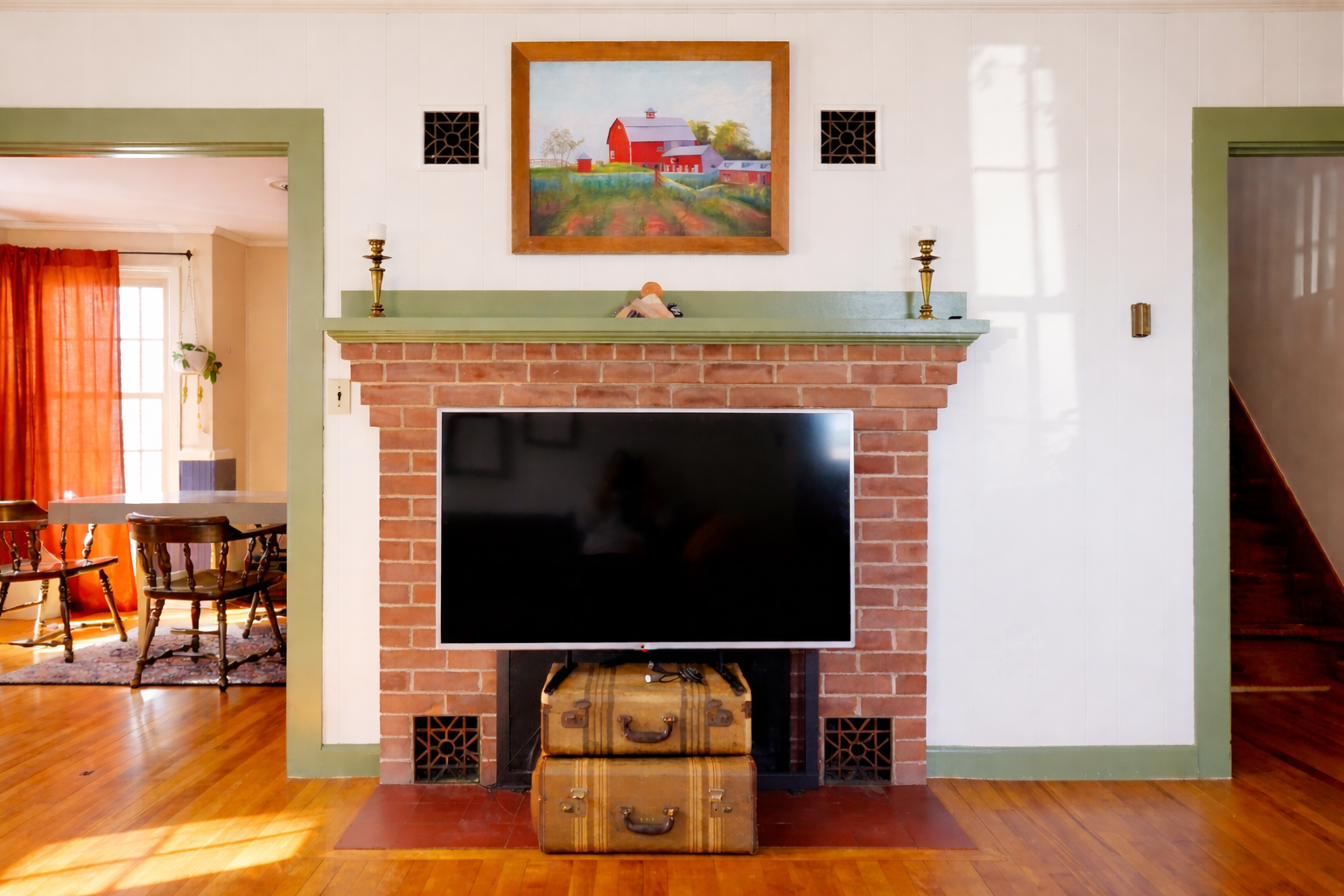 The fireplace & Smart TV